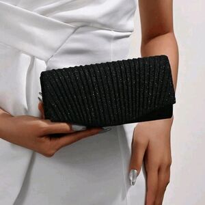 2/$30 *Brand New* Ladies Black Glitter Evening Bag